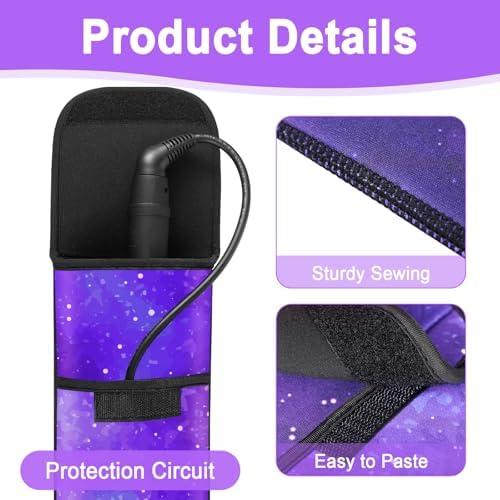Shappy 2 Pcs Heat Resistant Curling Iron Flat Iron Travel Case,Starry - Image 3