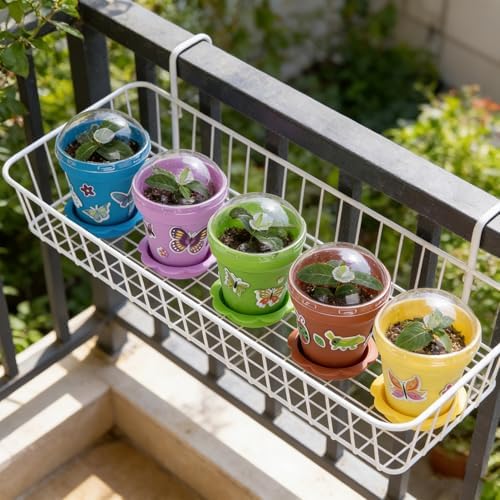 25 Packs Cupcake Plant Nursery Pots with Humidity Dome, Small Plastic Flower Plant Pots with 20 Sheet Stickers, Seeds Starter Pot Flower Planting Container for Seedlings Succulent Display (Mix Colors) - Image 7