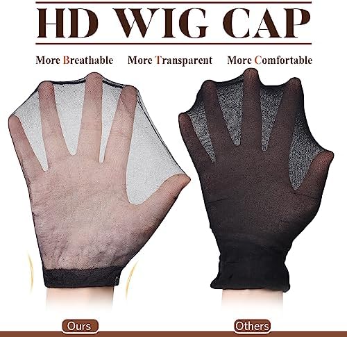 MORGLES HD Transparent Wig Caps 20 Pack Black Ultra Thin for Women Men - Image 2