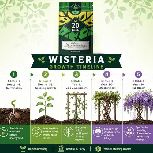 Wisteria Seeds for Planting Outdoor, Perennial Vine Fragrant Purple Flowers - Image 4