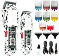 Professional Hair Clippers for Men, Cordless Barber kit for Hair Cutting & Grooming, Hair Clippers and Trimmer Set for Barber Haircut with LED Display, 8 Fade Taper Combs(White Set) by Tuanchuanrp