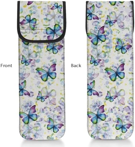 Ohuysud Butterfly Pattern Hair Straighteners Case Storage Bag Heat Resistant Neoprene Curling Iron Holder Travel Case Portable Curling Iron Organizers Hair Accessories Organizer - Image 3