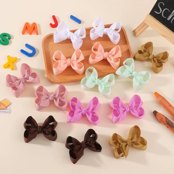 YHXX YLEN 80PCS 3Inch Hair Bows for Girls Grosgrain Ribbon Toddler Hair Bow - Image 6
