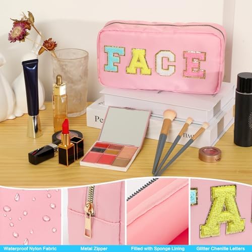 DYSHAYEN Small Cosmetic Bag, Pink Face - Image 3