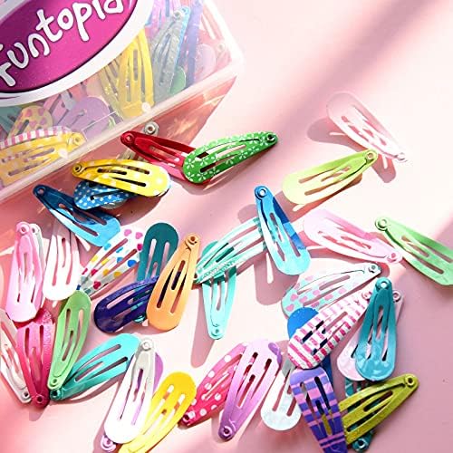 Toddler Hair Clips, Funtopia 80 Pcs (1.2 Inch, 3cm) Cute Mini Snap Hair Clips for Baby Girls Kids, Colorful Small Snap Barrettes Metal Barrette for Fine Hair (Pack of 2) - Image 6