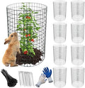 8 Pack 24x12 inch Plant Protector, Wire Garden Cages with Stakes & Ties by Anothera