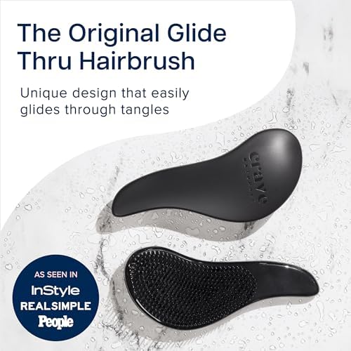 Crave Naturals Glide Thru Detangling Brush, Detangler Brush for Curly, Straight, Wet and Dry Hair Comb for Adults and Kids, Hair Accessories for Women, Black (Pack of 2) - Image 2
