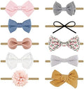 BQUBO Baby Girl Headbands with Bows Nylon Hairbands Handmade Hair Accessories for Newborn Infant Toddlers 10 Pack by DRESHOW