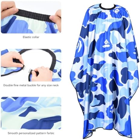 Professional Hair Cutting Cape Waterproof Barber Cape for Men Polyester Hair Styling Cape with Elastic Neckline - Image 2