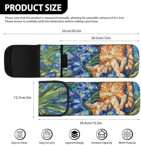 Ohuysud Curling Iron Storage Bag Heat Resistant Travel Bag Neoprene Pouch for Curling Iron Cat Irises Large Capacity Flat Neoprene Curling Iron Straightener Bag - Image 6