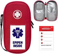 EpiPen Carry Case Insulated,Emergency Medical Bag with Carabiner-for 2 EpiPens,Asthma Inhaler,Auvi-Q,Anti-Histamine,Allergy Medicine,Eye Drops,Diabetes Travel Case(Red) by Unknown