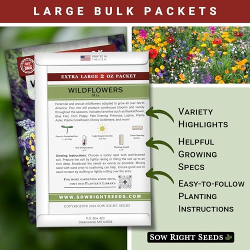 Sow Right Seeds - 56000 Mixed Wildflowers Seed for Planting Bulk Jumbo Pack - Image 2