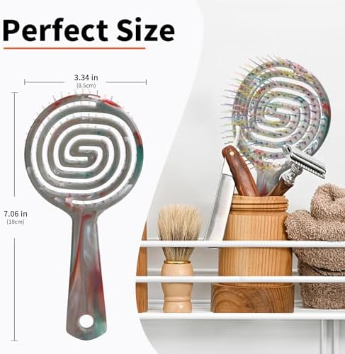 Detangling Wet Hair Brush for Thin or Straight Hair, Vented Detangler Hairbrush with Double-Layered Ultra and Soft-Nylon Bristles for Wet or Dry Hair, Gifts for Women Girls Kids - Image 2