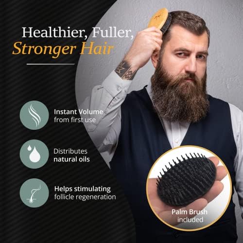 Belula 100% Boar Bristle Hair Brush Set for Men, Thin, Normal to Short Hair - Image 4