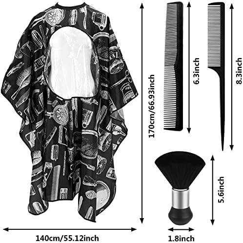 FEBSNOW Barber Cape with See Through Window and Neck Duster Brush - Image 2