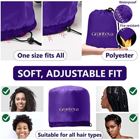 Bonnet Hair Dryer w/A Headband Integrated that Reduces Heat Around Ears & Neck - Hair Dryer Diffuser Cap for Hair Dryer Curly Hair, Speeds Up Drying Time, Deep Conditioning at Home - Set of 2 - Image 4