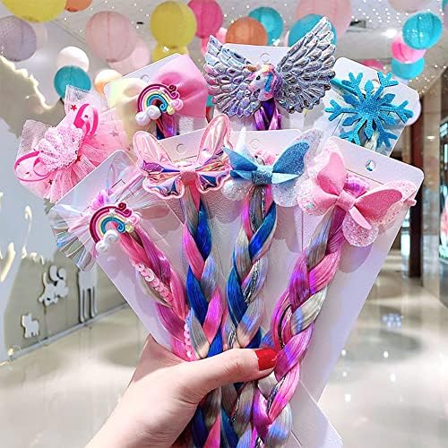 10Pcs Long Braided Wigs Princess Hairpiece Wig Braid Girls Cosplay Headband Hair Dess up Costume Accessories for Girls (C) - Image 3