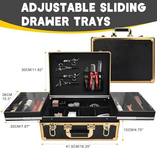 Professional 3-Layer Barber Case (16.4"X11.82"), Large Storage - Image 2