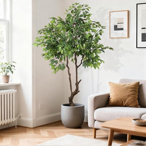 Artificial Ficus Tree 6ft(72in) Faux Floor Potted Tree for Indoor Decor - Image 2