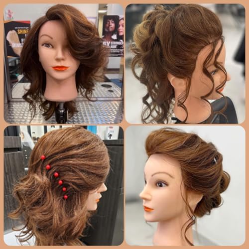 Opini Mannequin Head 100% Real Human Hair for Hairstyle Curling Practice - Image 6