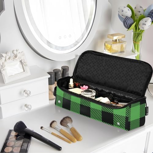 Buffalo Plaid Hair Tools Travel Bag Portable Carrying Case Travel Pouch Organizer with Heat Resistant Mat for Hair Dryer Flat Irons Curling Iron - Image 7