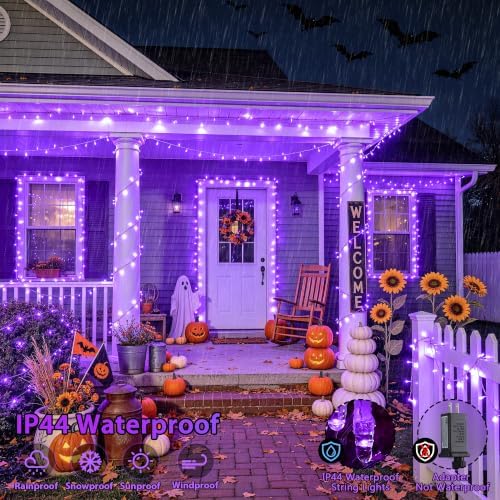 JMEXSUSS 200 LED Halloween Lights Indoor Outdoor Purple String Lights 66Ft - Image 5