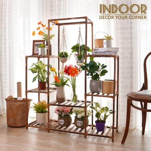 Plant Stand Indoor Outdoor, 8 Tiered Plant Shelf Wood Plant Rack - Image 5