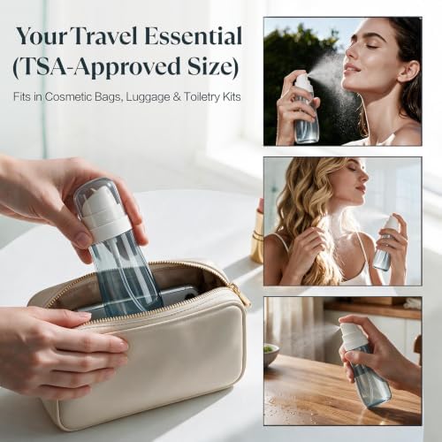 Yolaist 2 Pack Travel Spray Bottle 3.4oz, Fine Mist Sprayer- Light Gray - Image 5