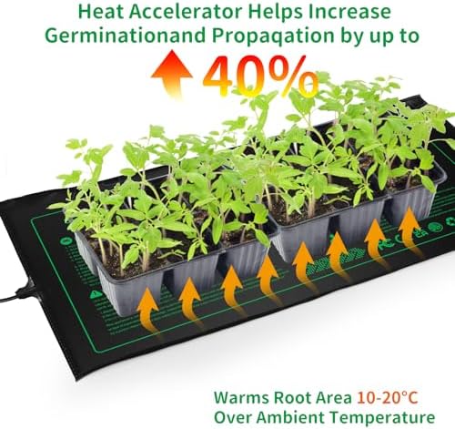 NAMOTEK Seedling Heat Mat, 10" x 20.75" Waterproof Plant Heating Mat, Warm Hydroponic Heating Pad for Indoor Home Gardening Seed Starter,Germination, Greenhouse - Image 4