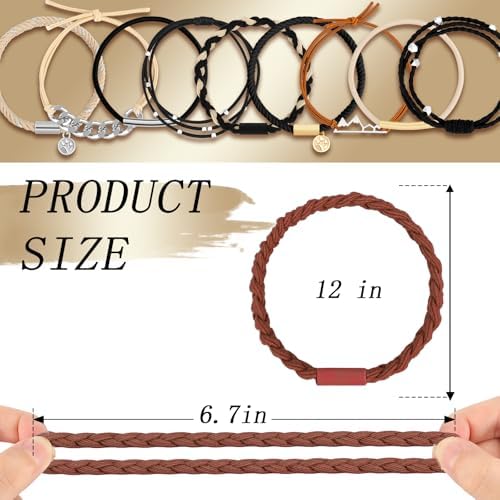 KANPRINCESS 10Pcs Boho Hair Tie Bracelet, Elastic Ponytail Bands for Women - Image 3
