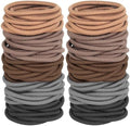 120PCS Thick Hair Elastics for Women Girls, No Damage Seamless Hair Ties, High Elastic Ponytail Holders for Thick, Curly, Long Hair - Neutral Colors (4mm) by GOSICUKA