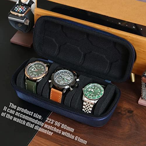 watch box organizer for men or Women 3 watch travel case Portable Storage watch display holder for Wristwatches and Smart Watches up to 61mm - Image 3