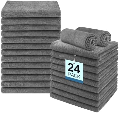 UNIMADE 24 Pack Gym Towels Set - Highly Absorbent Microfiber Salon Towels by Unimade