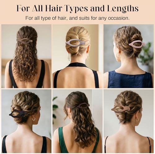 AWAYTR 6Pcs French Flat Hair Clips, Lay Flat Claw Clip for Women - Image 6