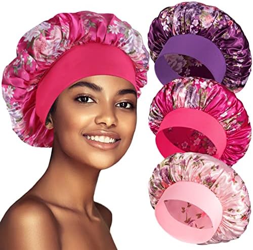 3PCS Bonnets for Women,Silk Satin Bonnet Hair Bonnet for Sleeping by PHILIGHTS