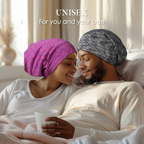 LULUSILK 100% Mulberry Silk Bonnet for Sleeping Women and Men, Hot Pink - Image 6