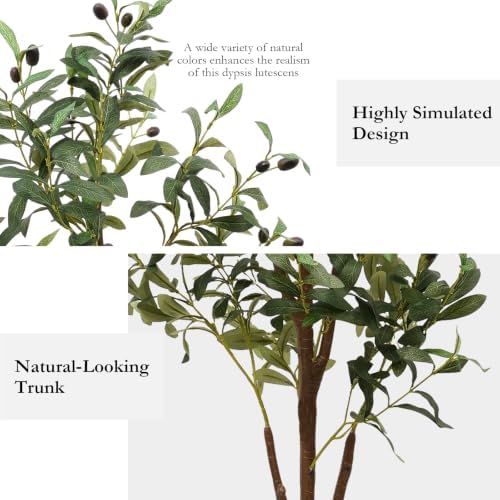 5FT Artificial Olive Tree, Faux Olive Plant in Pot - Image 6