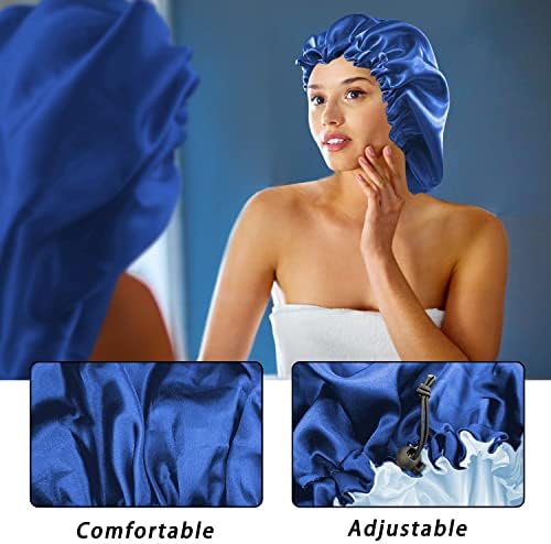 Edoneery Satin Bonnet for Sleeping Women, Double Layer Adjustable Sleep Cap - Image 5