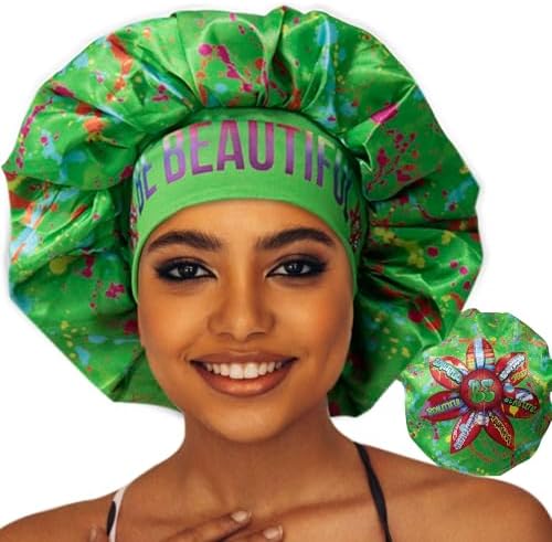 Discover reversible premium double layer silk satin sleeping bonnets designed for hair protection, moisture retention, and all-night comfort. Keep your hair healthy and frizz-free-green by BeBeautifulExtension