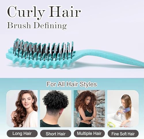 Boar Bristle Vented Curly Hair Brush for Shaping and Defining Curls in Women - Image 7