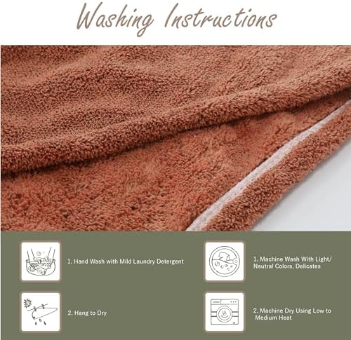 myHomeBody Hair Towel Wrap, Quick Drying Turban, Absorbent Cap – Cinnamon - Image 6