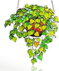 Plant Suncatcher Glass, Stained Glass Suncatcher Plant Window Hanging, Unique Nature Lover Gifts Leaf (Green) by StainedGlassArtware
