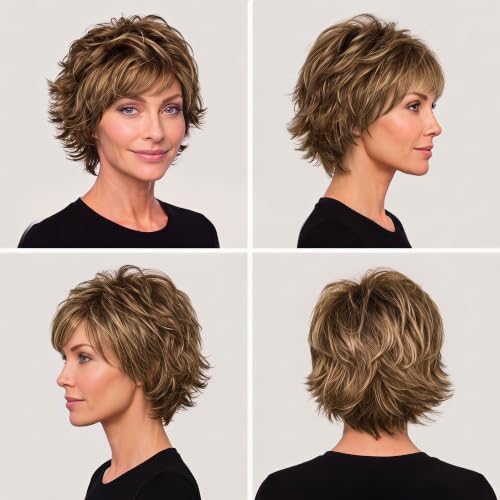 Raquel Welch Women's All-Over-Layers Short Brown Wig, VOLTAGE - Image 4