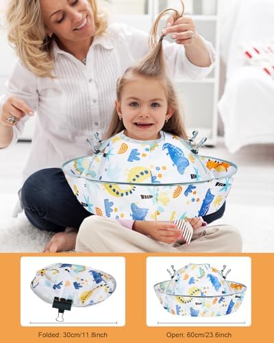 Lictin Haircut Capes Umbrella for Kids - Hair Cutting Haircut Cape Kids Waterproof Foldable Adjustment - Image 2