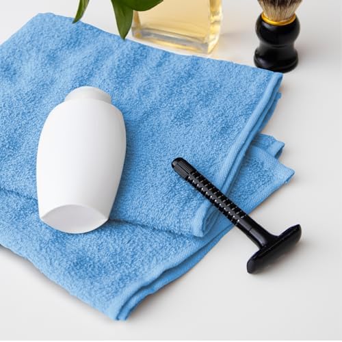 Avalon Towels Salon Towel - Sky Blue Hand Towels Bulk Pack of 24 - 100% Cotton Absorbent Spa, Facial & Gym Towel for Working Out - 16x27 Inches (Not Bleach Proof) - Image 4