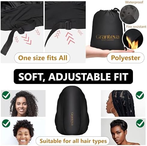Large Hooded Hair Dryer Bonnet w/Integrated Headband - Reduces Heat Exposure Around Ears & Neck - Enhanced Size for Use with Rollers, Speeds Up Drying Time, Safe Deep Conditioning at Home, Adjustable - Image 5