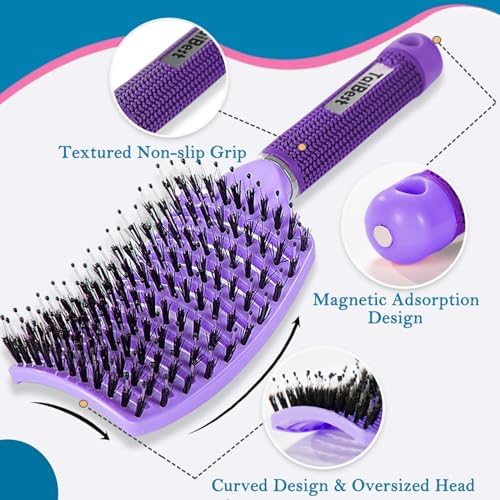 Boar Bristle Hair Brush Set – Wet/Dry Detangler for All Hair Types - Image 3