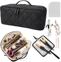 Hair Tools Travel Bag 5-Piece Set with Heat Resistant Mat Insulated Pouch and 2 Cord Straps, Large Fabric Organizer for Hot Brush Curling Iron Flat Iron Hair Dryer, Available in Black by Unknown