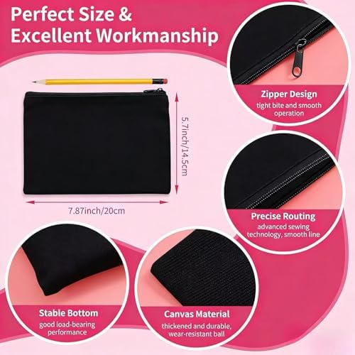 AMDAILY 10Pcs Canvas Makeup Bags Bulk, Cotton Sublimation DIY Cosmetic Bag - Image 2