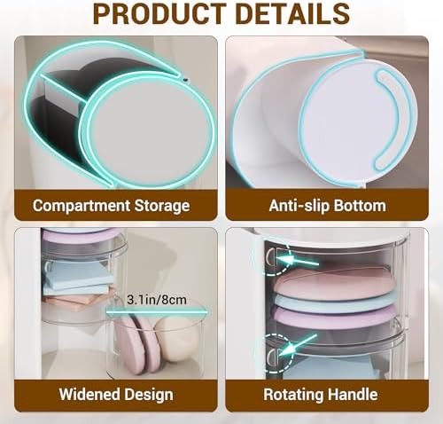 Azurphoric Hair Accessories Organizer with Hair Brush Holder(Pink, 2-Layer) - Image 5